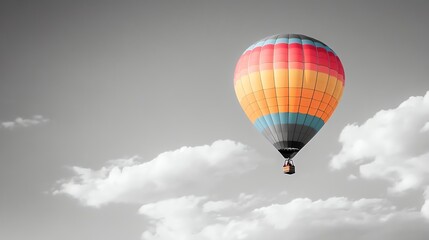 Naklejka premium A hot air balloon flying in the sky.