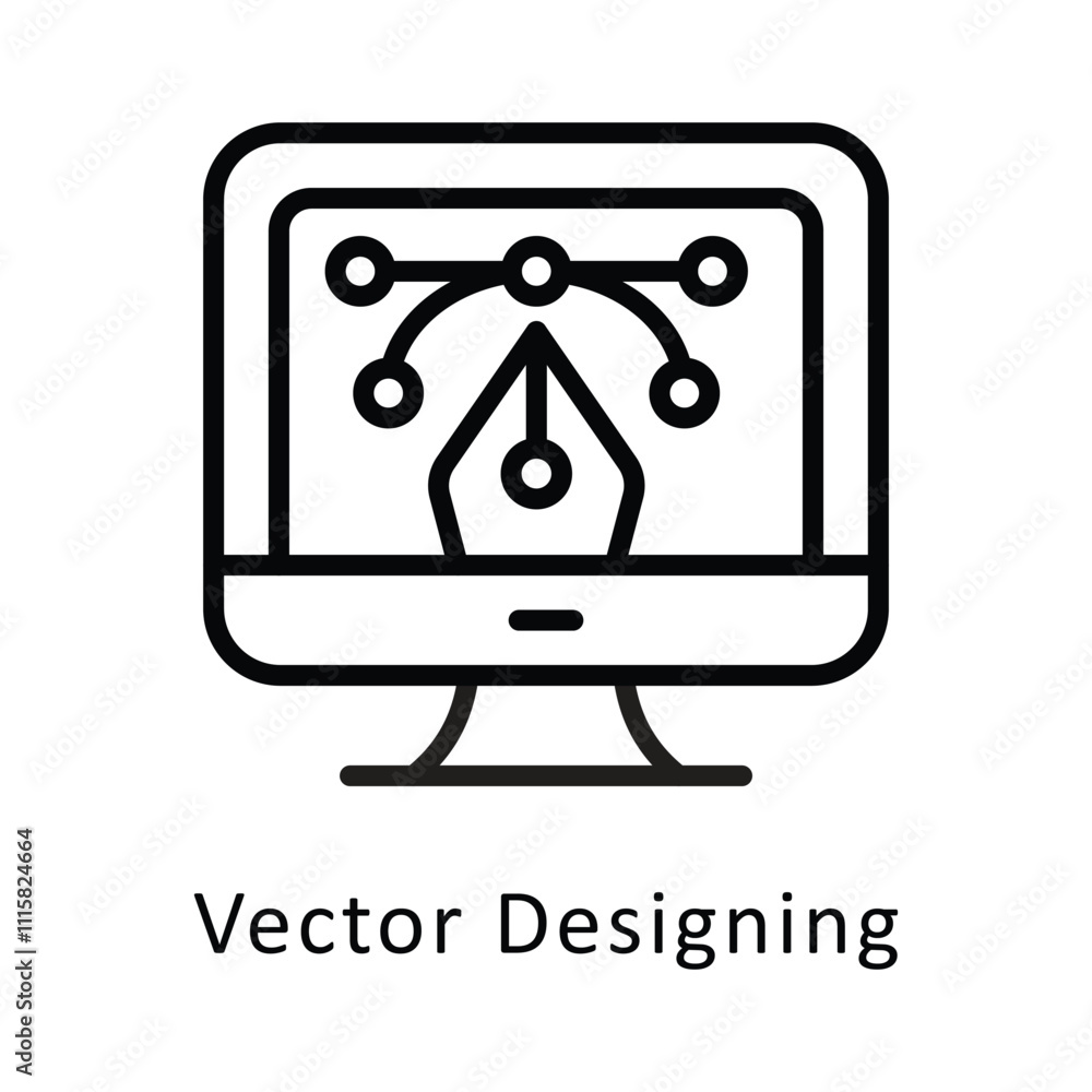 Poster vector designing vector outline icon. eps file 10