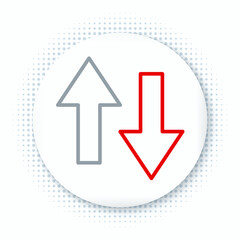 Line Arrow icon isolated on white background. Direction Arrowhead symbol. Navigation pointer sign. Colorful outline concept. Vector