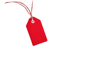 red price tag isolated on transparent background