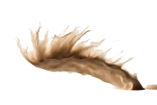 sand dunes in the desert isolated on transparent background
