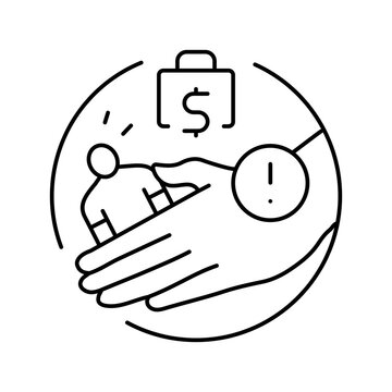 recommend clip art: abuse power money business cash line icon vector. abuse power money business cash sign. isolated contour symbol black illustration