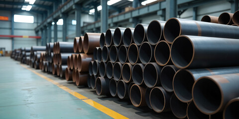 steel pipe product group square pipe Construction steel products such as black steel pipes, image ideas, examples of steel products.metal warehouse industry, delivery to customers.