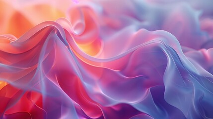 Obraz premium Abstract. Swirling, glossy waves. Luxurious 3d liquid background for posters, banners and wallpapers. Iridescent fabric, holographic texture, lines, holes, neon lights,