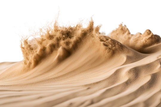 sand dunes in the desert isolated on transparent background