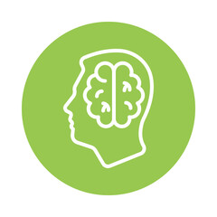 Creative Mind Vector Glyph Circle Outline Icon. Eps file 10