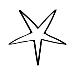 Star doodle icon. Vector illustration of abstract star to create sketches. Isolate on white.