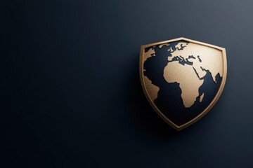 cybersecurity awareness, design a data privacy day banner illustrating shield, key symbols, globe, on dark tech background to promote internet security awareness