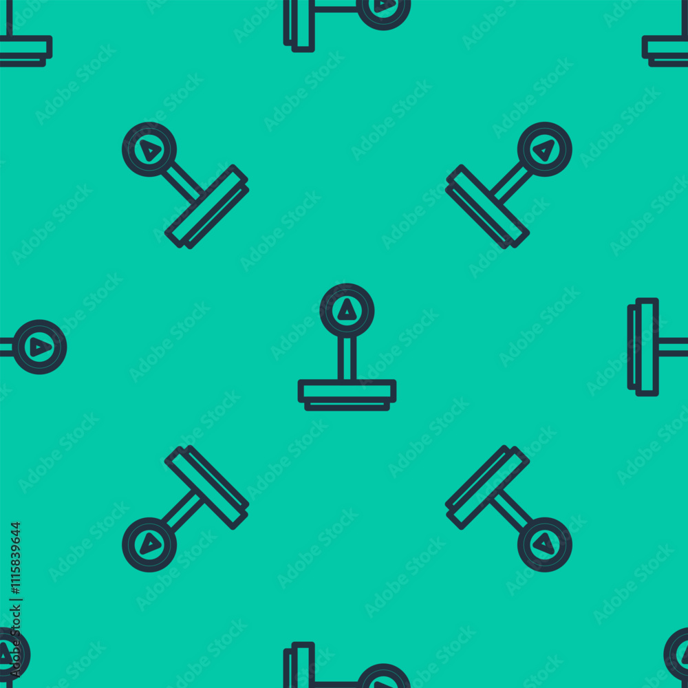 Poster blue line scale icon isolated seamless pattern on green background. logistic and delivery. weight of