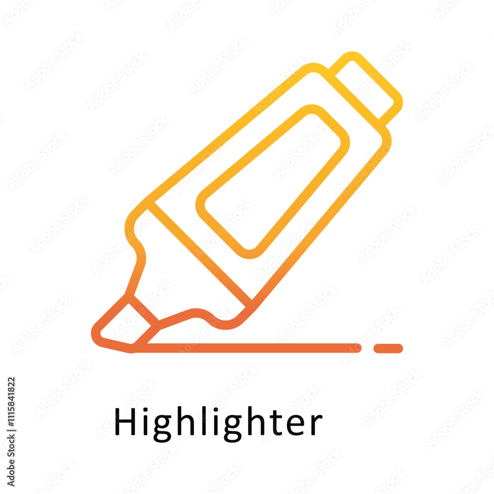 Poster highlighter vector gradient outline icon. eps file 10