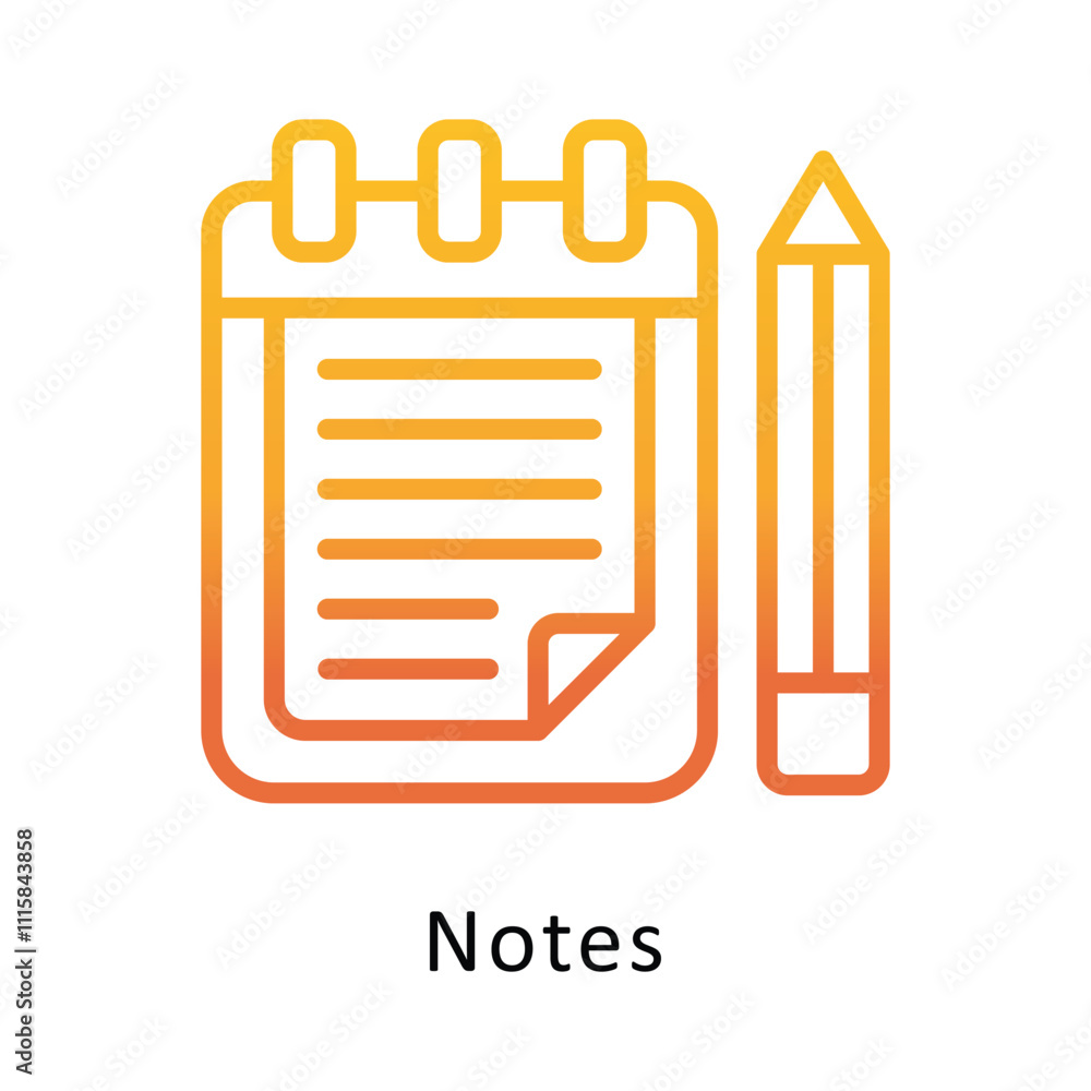 Aufkleber notes vector gradient outline icon. eps file 10