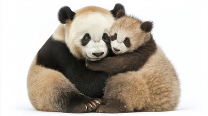 Obraz premium lovely panda on white plain background