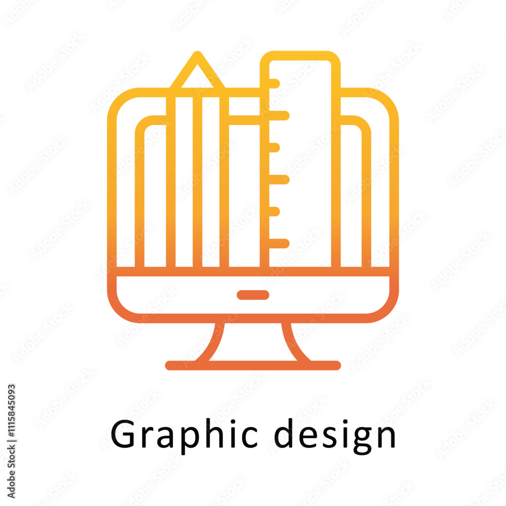 Aufkleber graphic design vector gradient outline icon. eps file 10