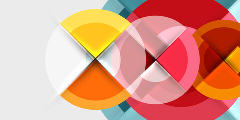 Obraz premium Circle and semi circle geometric background. Vector Illustration For Wallpaper, Banner, Background, Card, Book Illustration, landing page