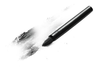 Black marker creating a bold stroke on paper, cut out - stock png.