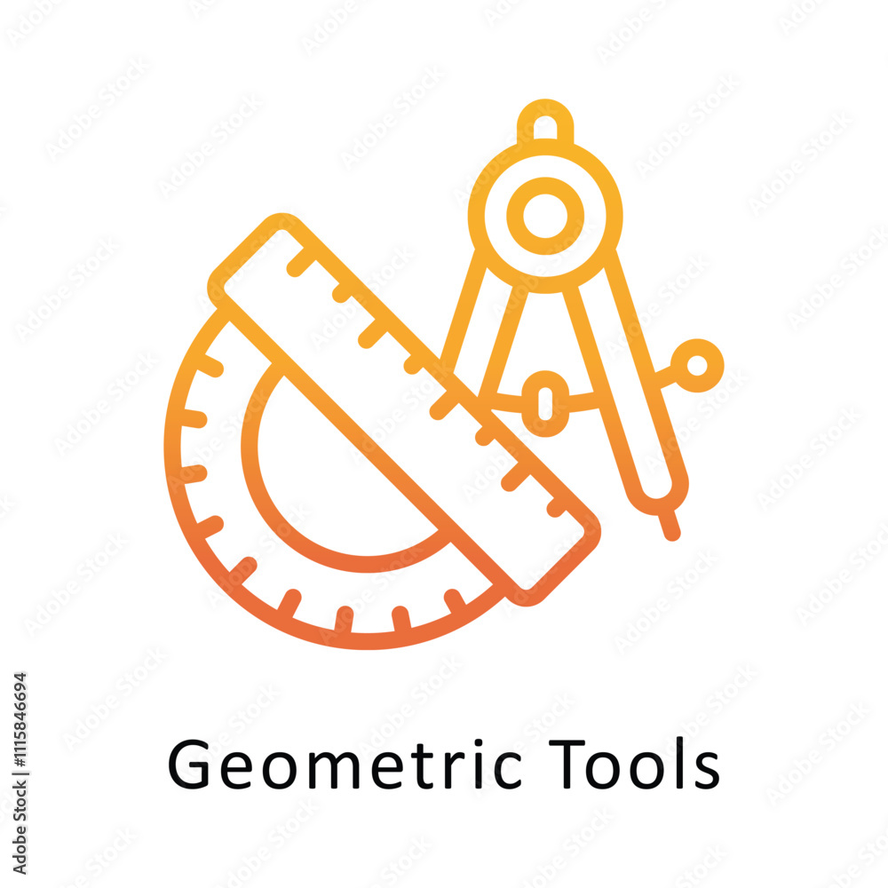 Poster geometric tools vector gradient outline icon. eps file 10