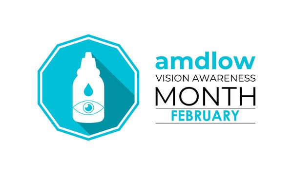 Vector graphic of Amd low vision awareness month observed every year in month of february. Design for cards, prints, social media, poster, flyer and background design template.
