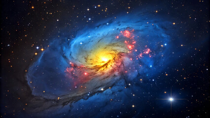 Fototapeta premium Celestial Symphony, The Enchanting Beauty of Colorful Nebulae and planets in Deep Space In the vast expanse of the universe lies one of nature’s most breathtaking phenomena