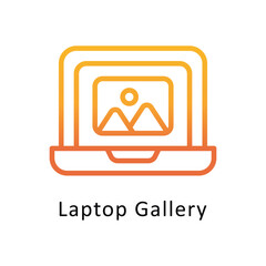 Fototapeta premium Laptop Gallery Designing Vector Gradient Outline Icon. Eps file 10