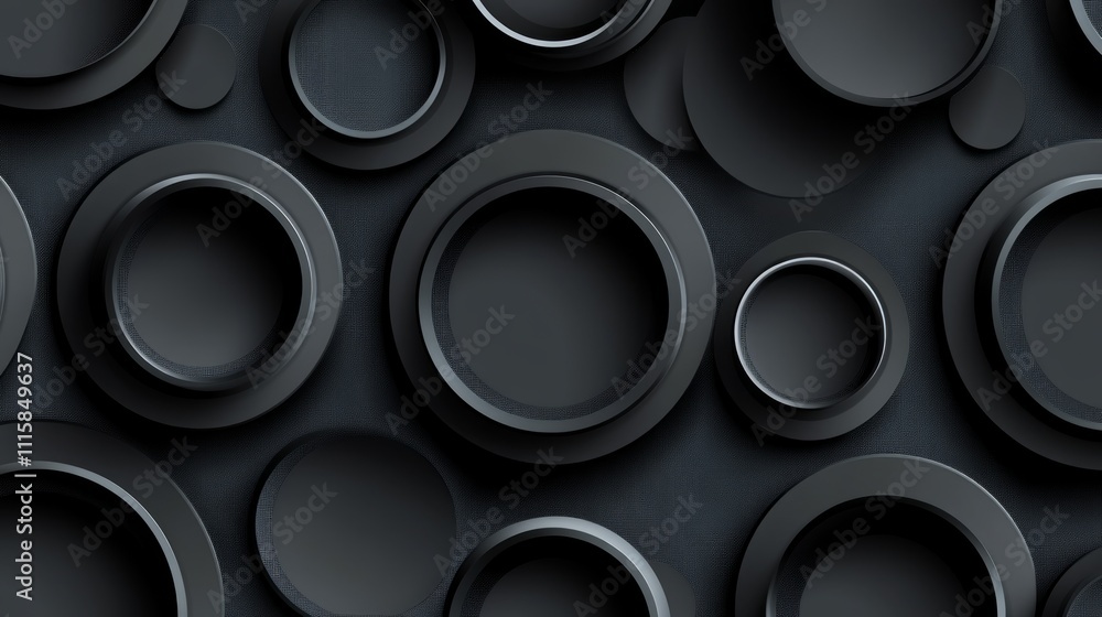 Poster abstract dark grey circles pattern background texture.