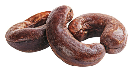 Unique dried fruits shaped like crescent moons, cut out - stock png.