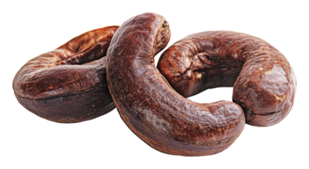 Unique dried fruits shaped like crescent moons, cut out - stock png.