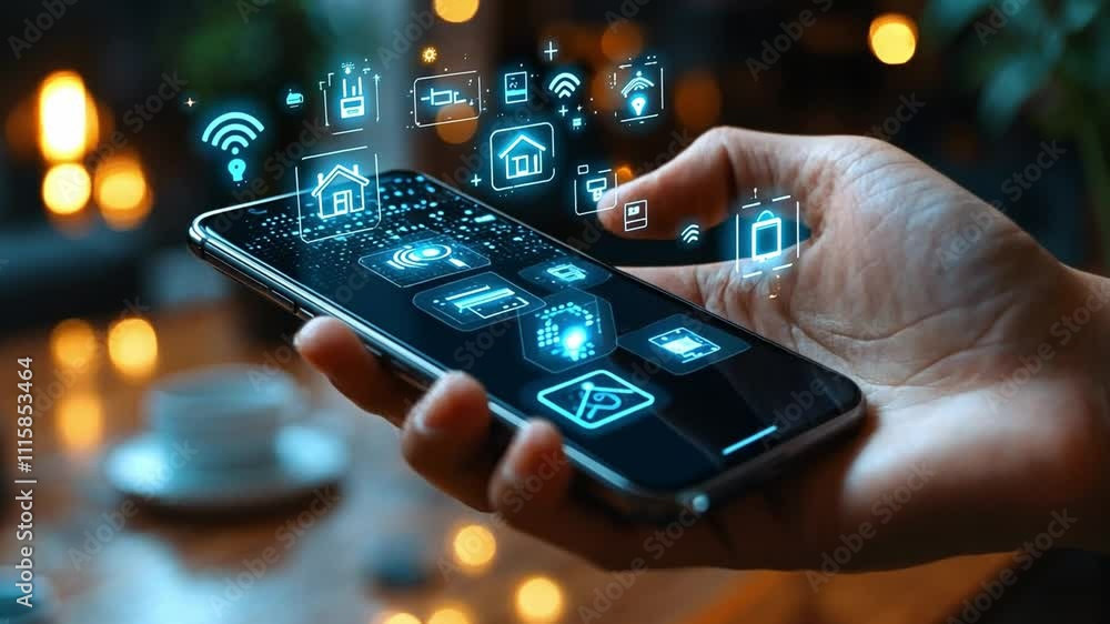 Poster innovative technology for smart home control using a mobile device in a cozy environment