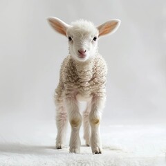 Fototapeta premium sheep and lambs on white background.
