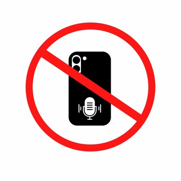 Sound recording by phone is forbidden icon
