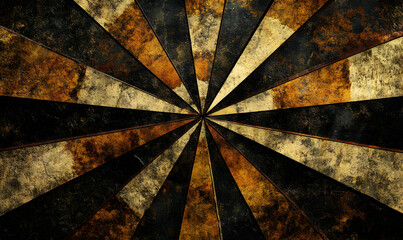 Grunge textured background with radiating stripes in shades of brown, black, and beige.  Perfect for vintage designs and adding a distressed aesthetic.
