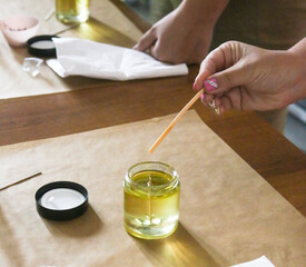 Set for crafting candle