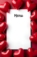Holiday Restaurant Menu Mockups, Valentine's Day Themed Menu Mockups