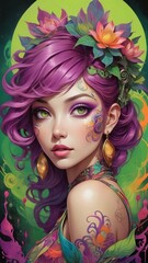 portrait of a girl with flowers