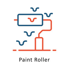 Paint Roller Vector two Colors Icon. Eps file 10