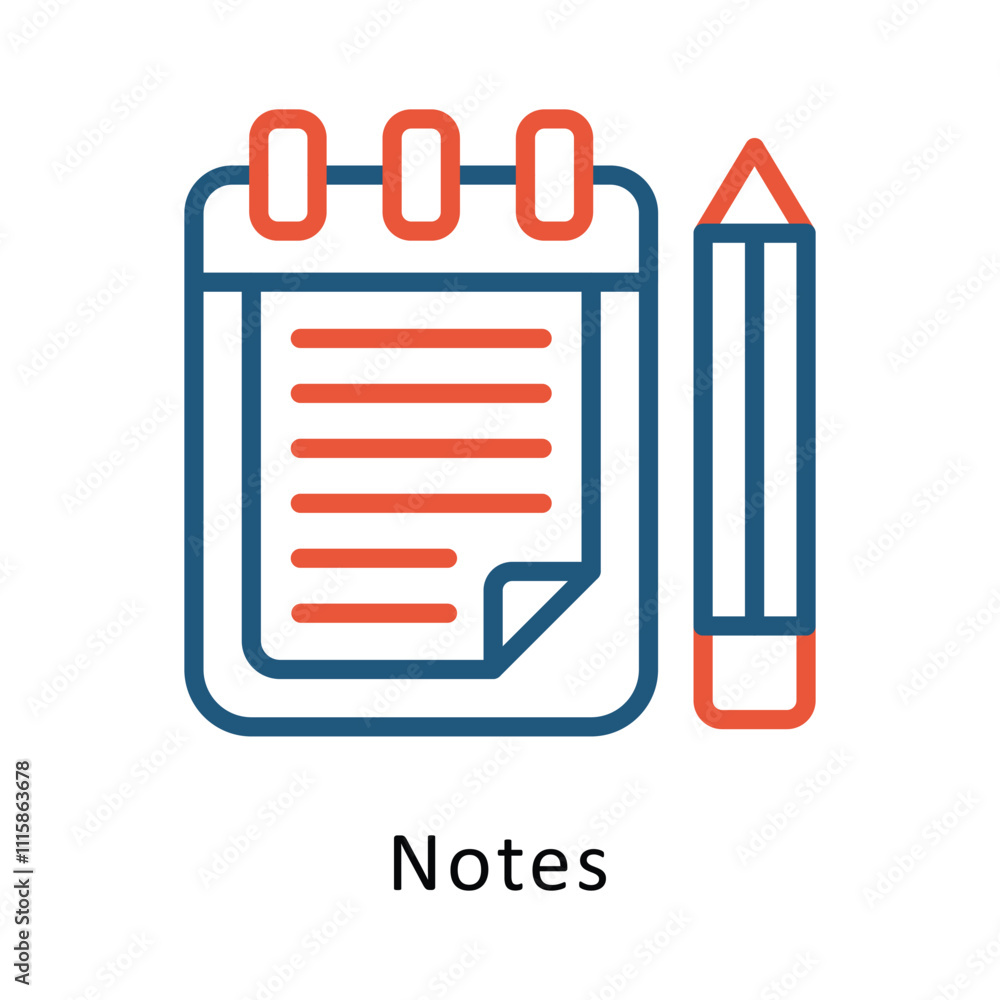 Aufkleber notes vector two colors icon. eps file 10