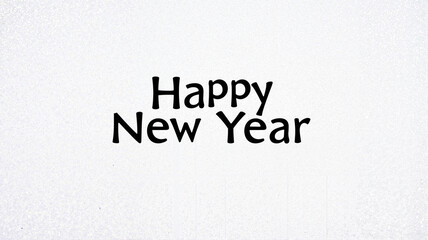 Minimalistic "Happy New Year" text in black on white