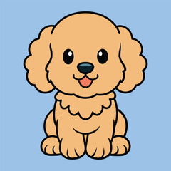 Obraz premium Cute Baby Twoodle Dog Sitting Vector Illustration Design