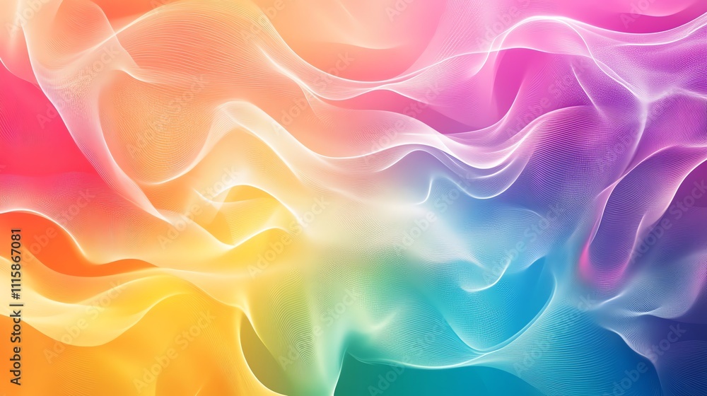 Poster abstract colorful background with smooth, flowing lines.