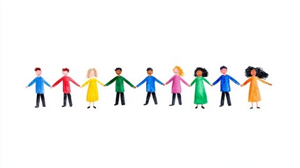 A multicultural group of people holding hands. Community, unity, and mutual support. The essence of co-operation, teamwork, and helping each other.