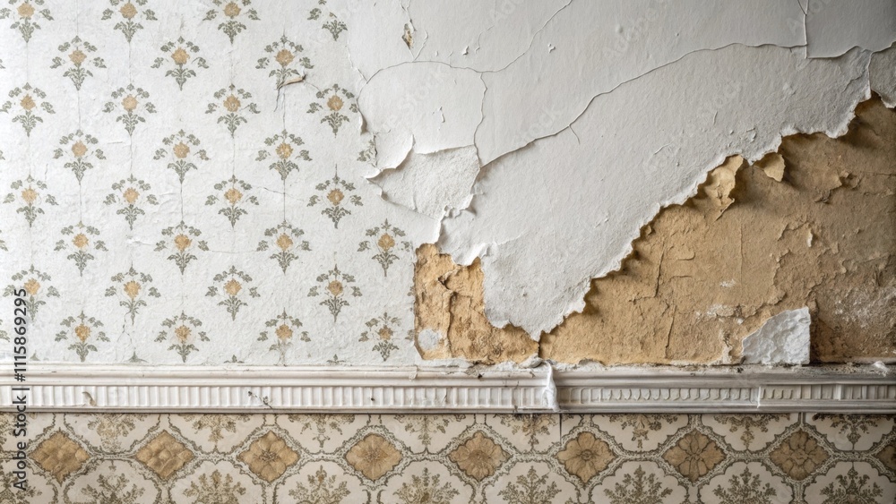 Poster closeup of a wall with even strokes of primer revealing a stark contrast against an untouched sectio