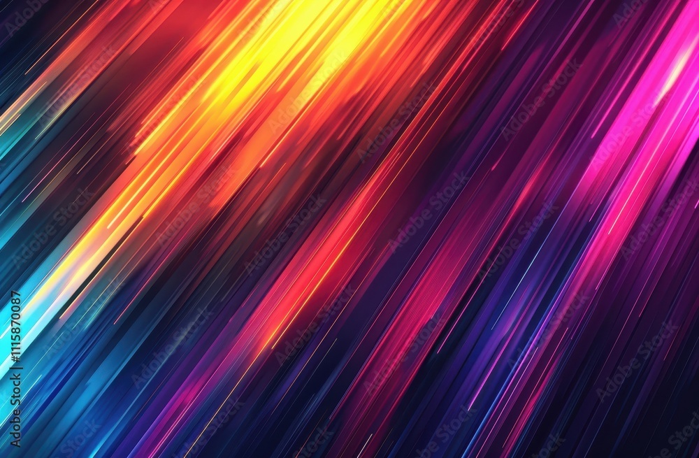 Poster Abstract Diagonal Lines of Vivid Colors