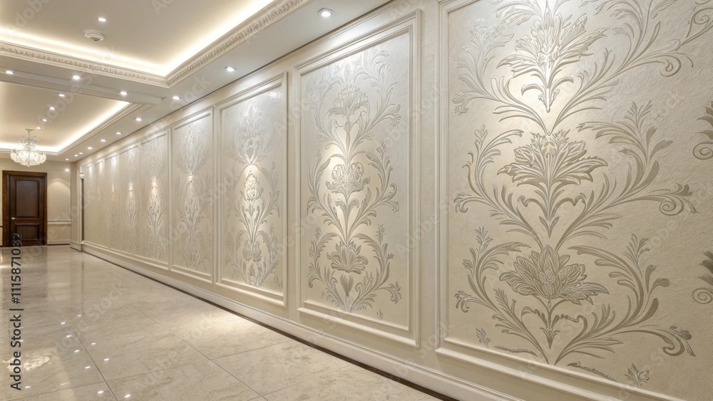 Aufkleber a wall with a smooth matte finish freshly coated in primer reflecting the ambient light fully prepar