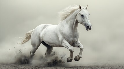 Naklejka premium Dynamic galloping horse pencil drawing fine artistic strokes