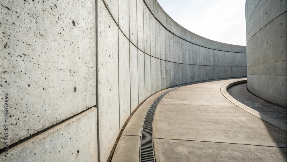 Aufkleber A unique perspective of a concrete patch on a curved wall emphasizing the roundness and the smooth finish of the patch.