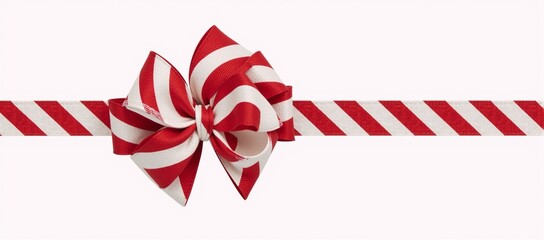 Obraz premium Festive Scottish-patterned red and white bow