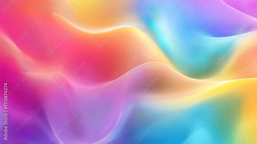 Poster abstract colorful background with smooth, flowing lines.