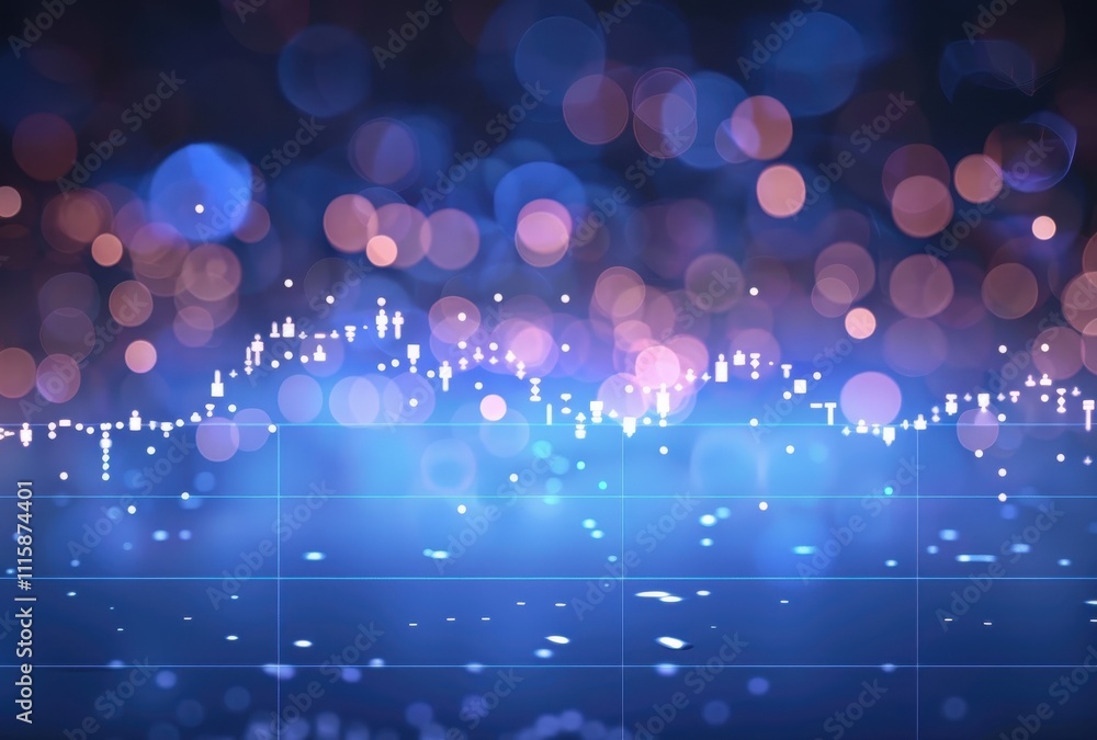 Aufkleber Abstract Stock Market Data Visualization With Bokeh Lights