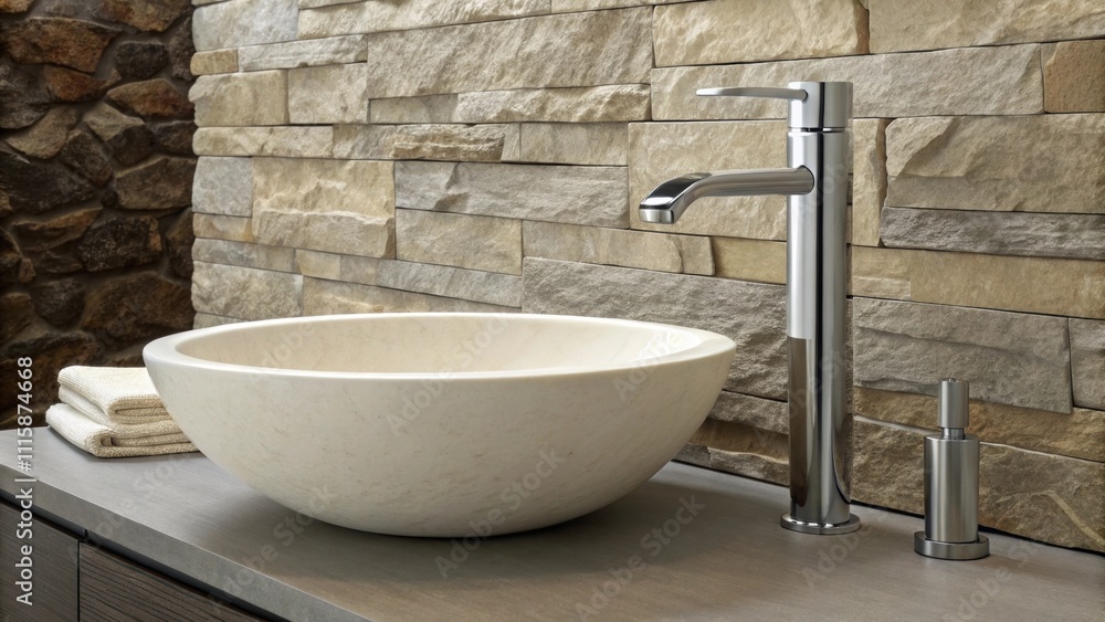 Poster a stylish circular vessel sink paired with a tall slender faucet highlighting clean lines and a uniq