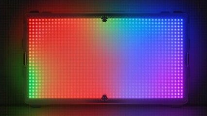 Vibrant Colorful LED Light Gradient Display Panel, RGB Spectrum, Futuristic Technology, Abstract Background
