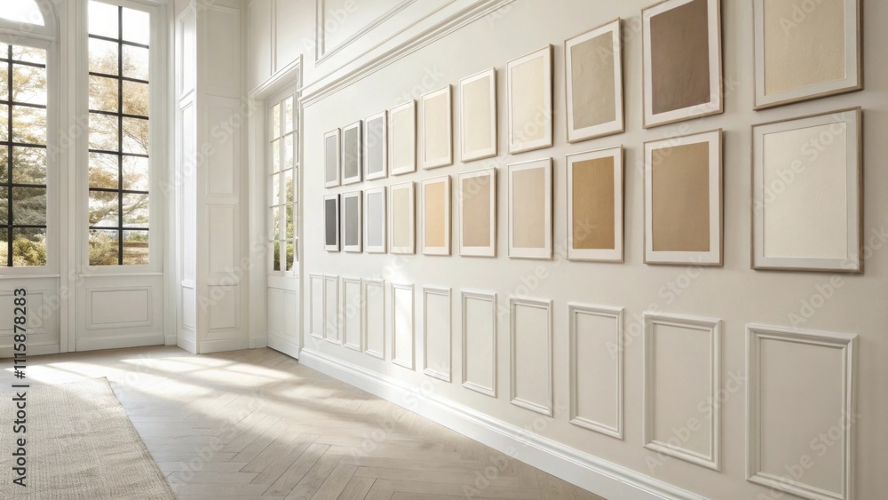 Poster a serene assortment of neutraltoned paint swatches featuring shades of beige taupe and ivory lined n